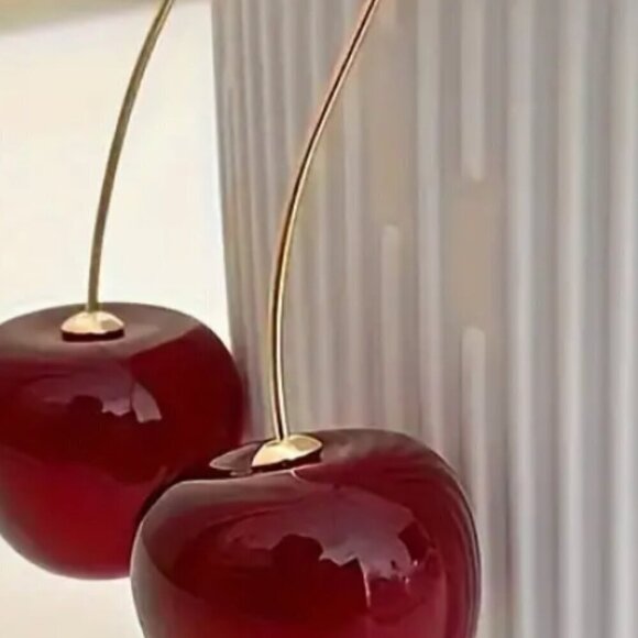 Women's Earrings Chic Cherry Stud Earrings - Fashionable & Versatile, - Picture 5 of 5